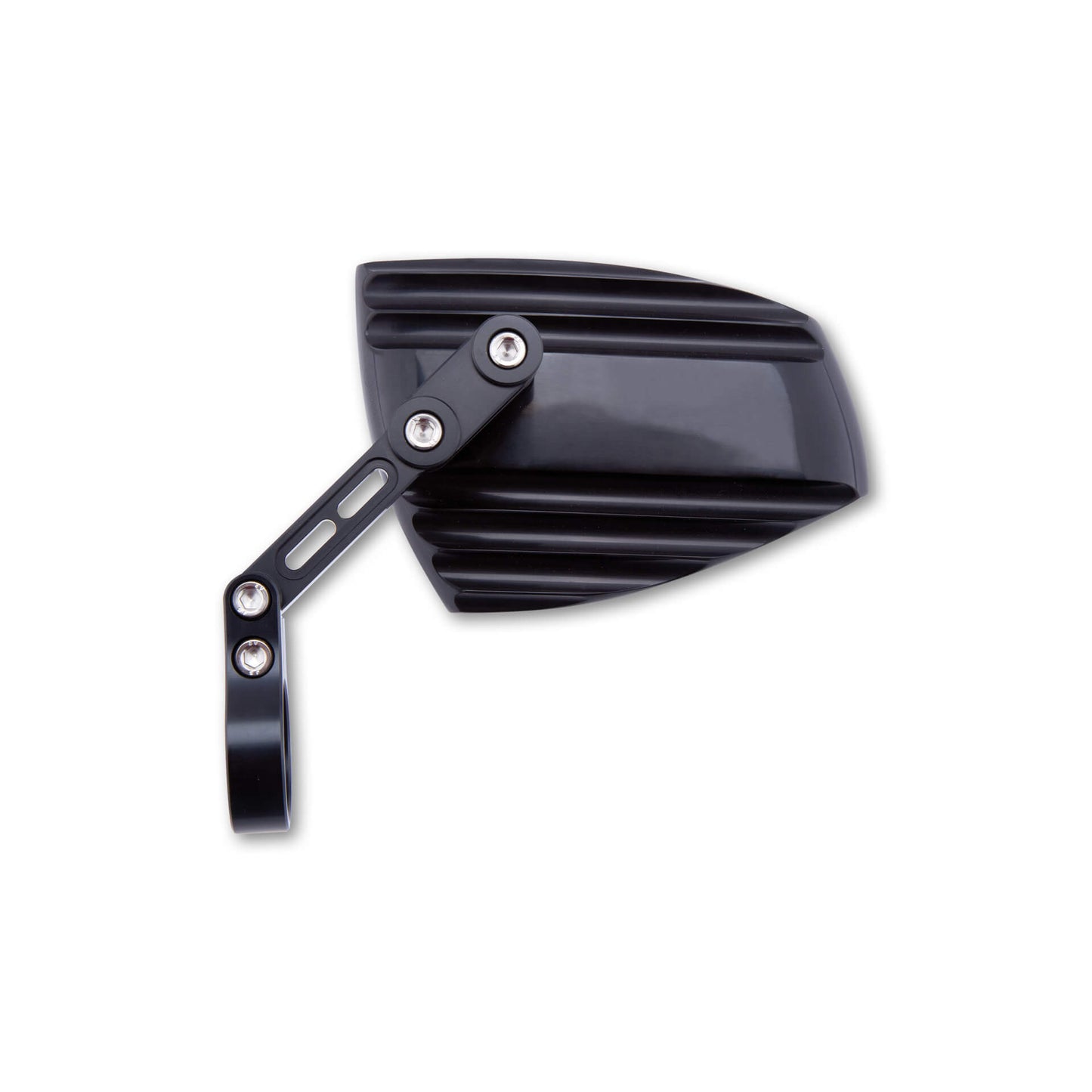 HIGHSIDER Motorrad Lenkerendenspiegel Wave Schwarz/Schwarz E-geprüft (Paar)