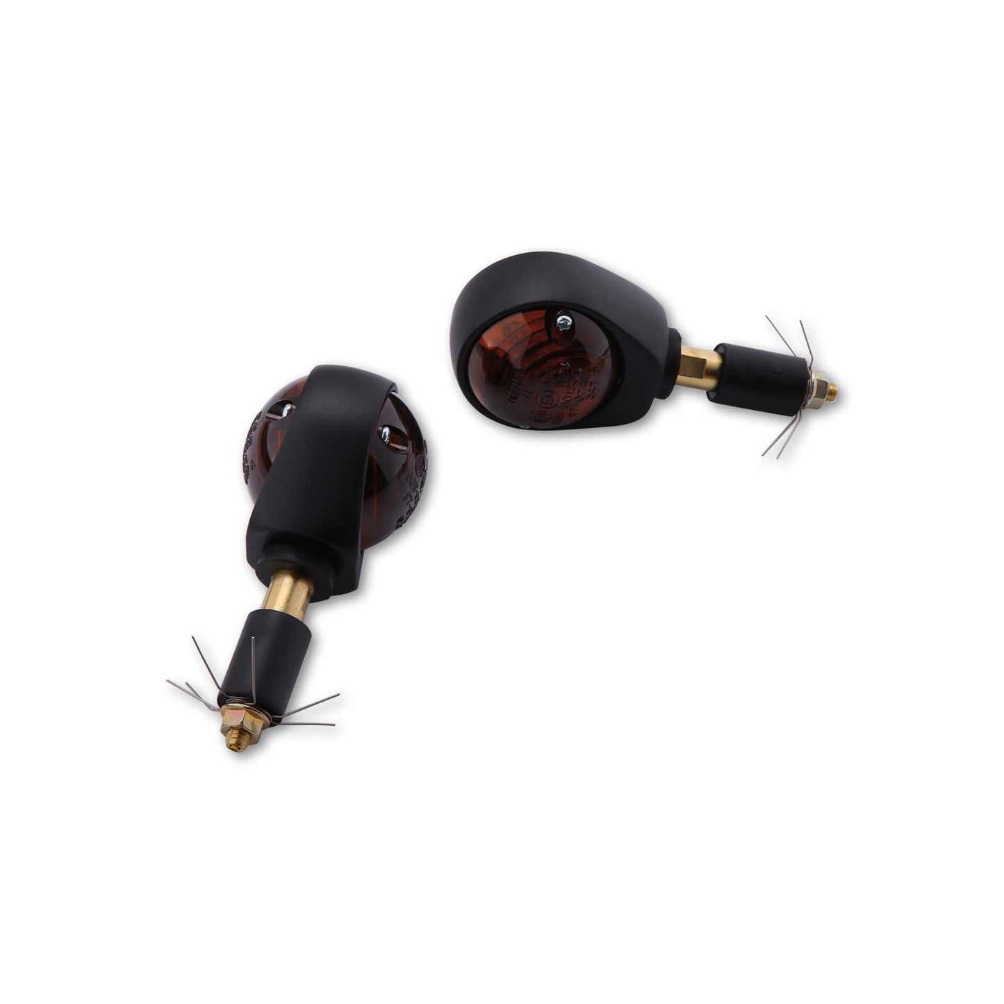 HIGHSIDER smart Motorrad Lenkerblinker OCHSENAUGE Gehäuse Schwarz / Glas grau