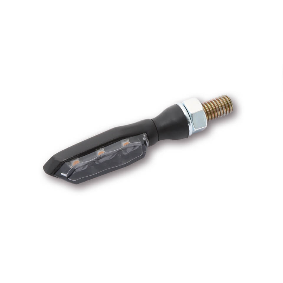 HIGHSIDER Sonic-X1 Motorrad LED Blinker Schwarz / Rauchgrau Glas (Paar)