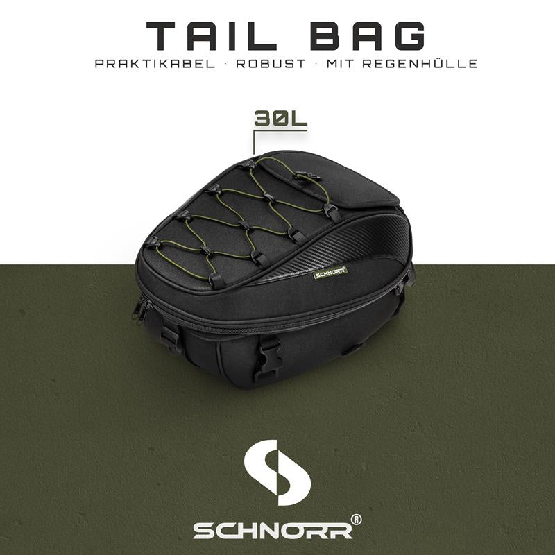 Motorrad Hecktasche 30 L - SCHNORR TB30 mit Rucksackfunktion & Regenschutz
