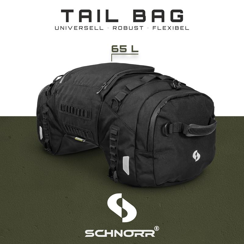 SCHNORR TB65 Motorrad Hecktasche 65L - robust, formstabil, inkl. Innentasche & Schultergurt