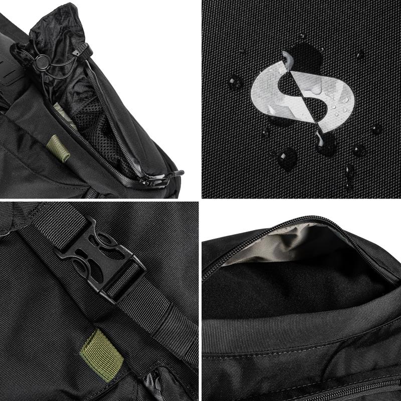 SCHNORR BP45 BagPack 45 - 2in1 Motorrad Rucksack/Hecktasche 45L, Helmhalterung