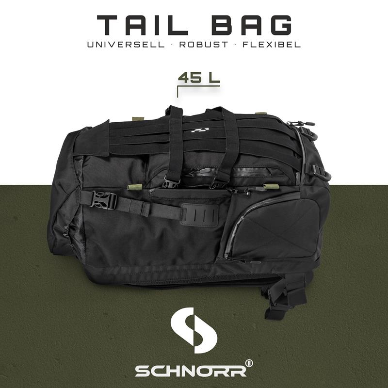 SCHNORR BP45 BagPack 45 - 2in1 Motorrad Rucksack/Hecktasche 45L, Helmhalterung