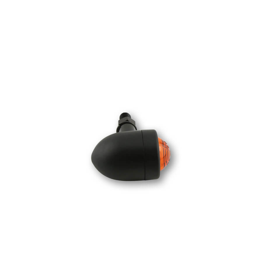 HIGHSIDER smart Old School Typ1 Motorrad Blinker Schwarz/Orange Glas (Paar)