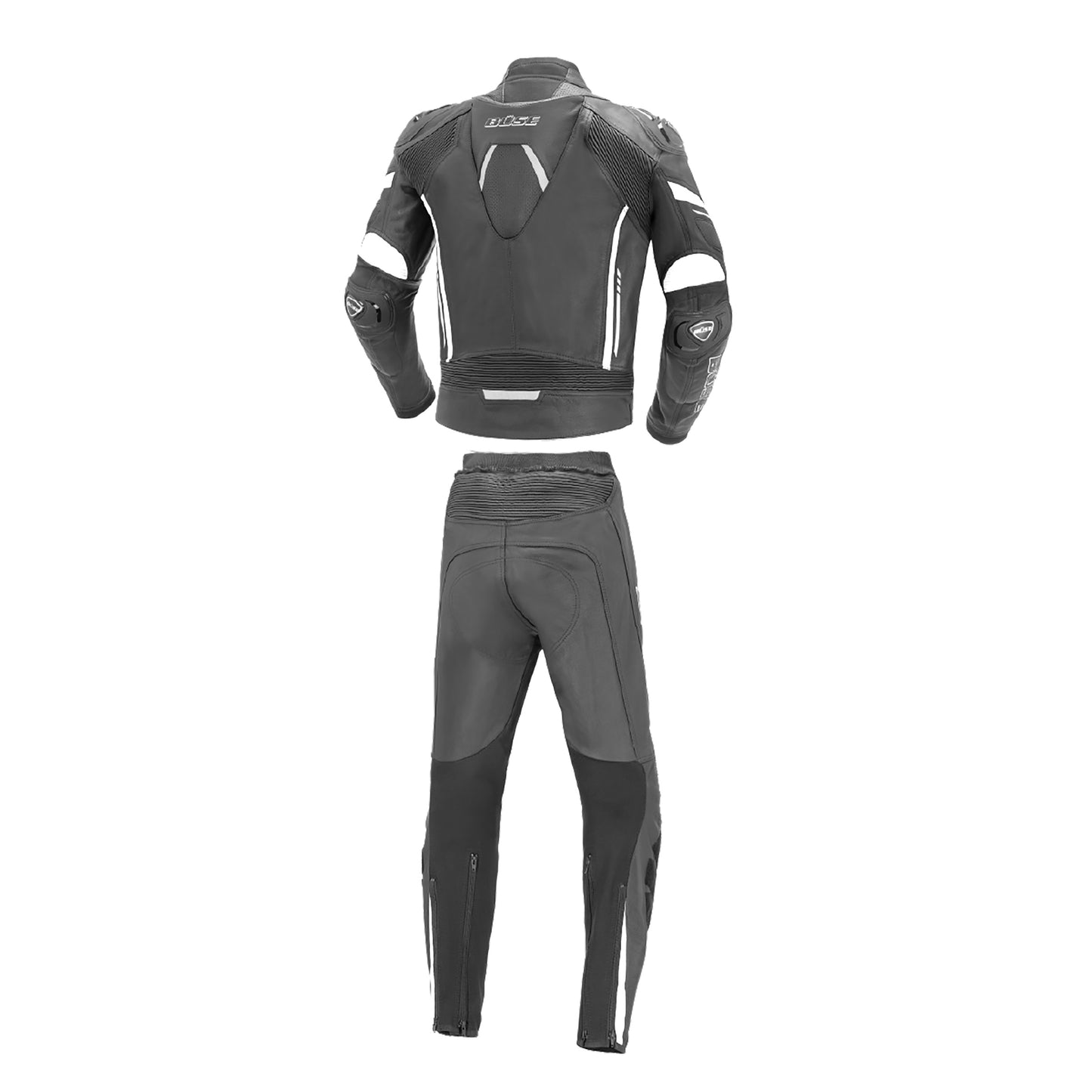 BÜSE Imola Motorrad-Lederkombi 2tlg. schwarz/weiß mit Protektoren