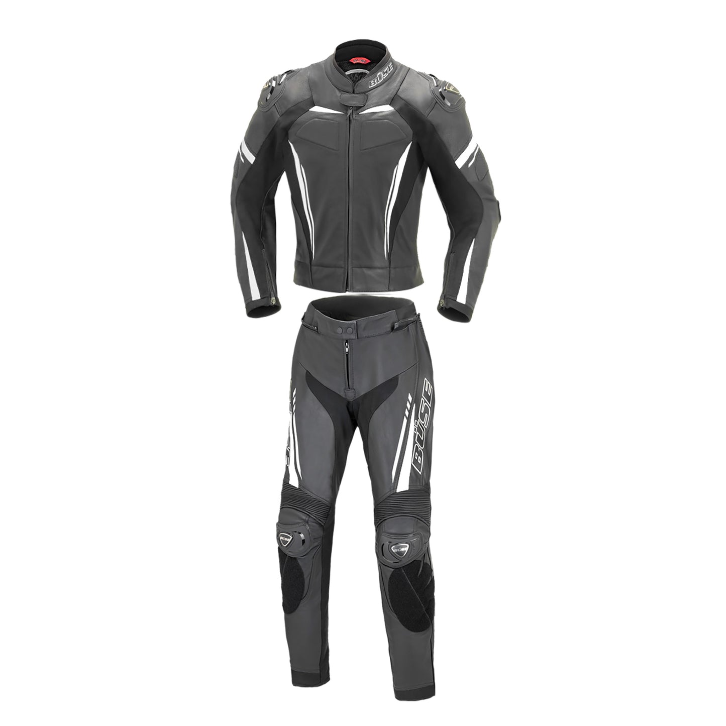 BÜSE Imola Damen Motorrad-Lederkombi 2 tlg. schwarz/weiß mit Protektoren