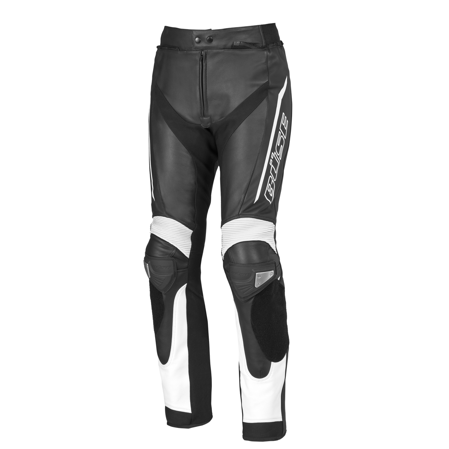 BÜSE Tormo Damen Motorrad-Lederhose schwarz/weiß mit Protektoren