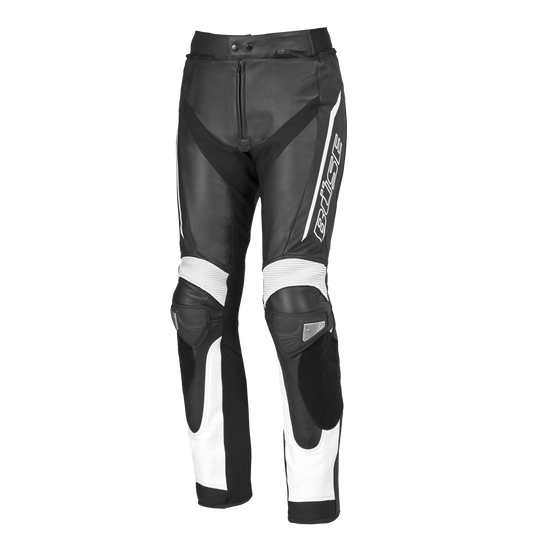 BÜSE Tormo Motorrad-Lederhose schwarz/weiß mit Protektoren