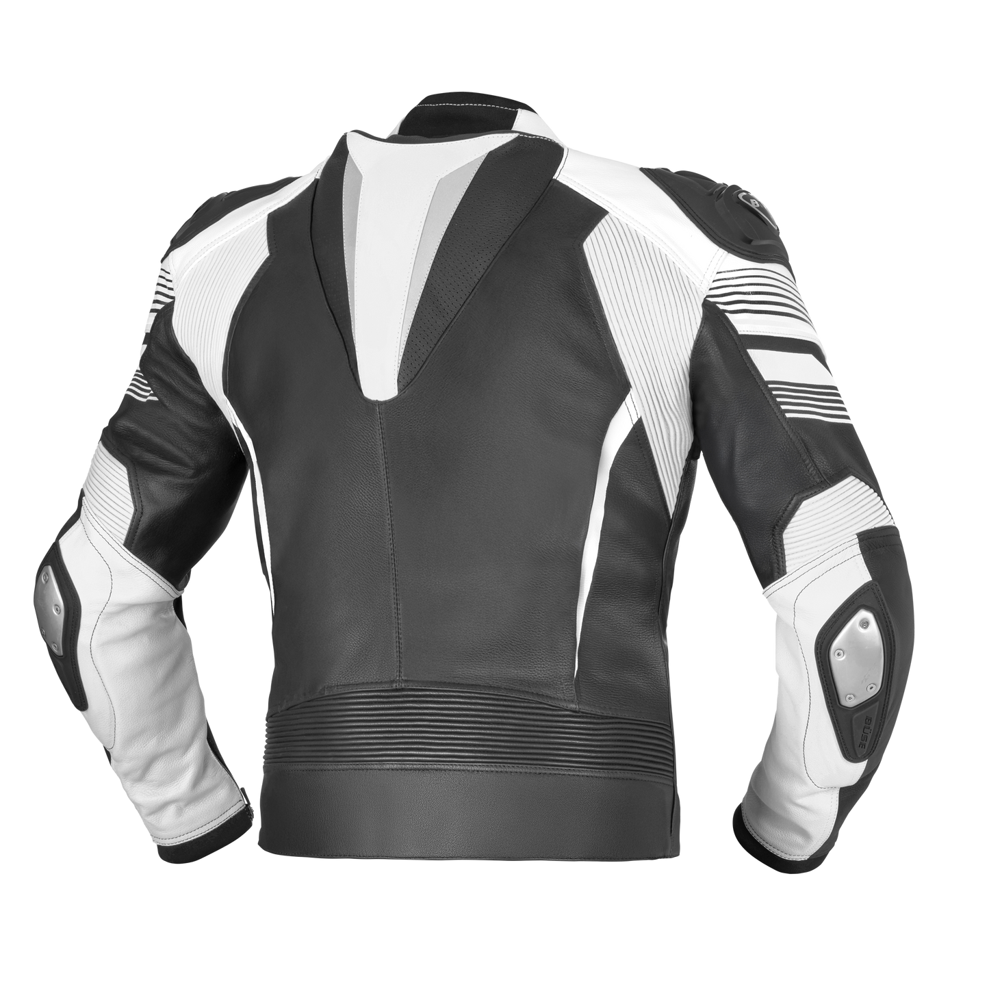 BÜSE Tormo Motorrad-Lederjacke schwarz/weiß mit Protektoren