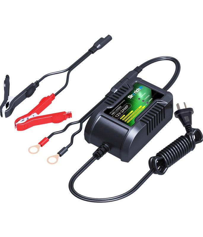 SKYRICH 12V Motorrad Batterieladegerät 2A – für Lithium & Blei-Batterien