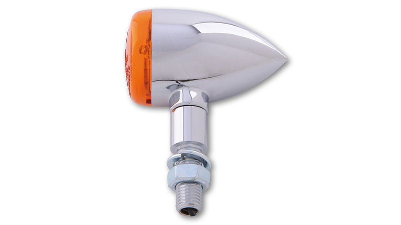 SHIN YO MINI BULLET Motorrad Blinker Chrom / Glas Orange, E-geprüft (Paar)