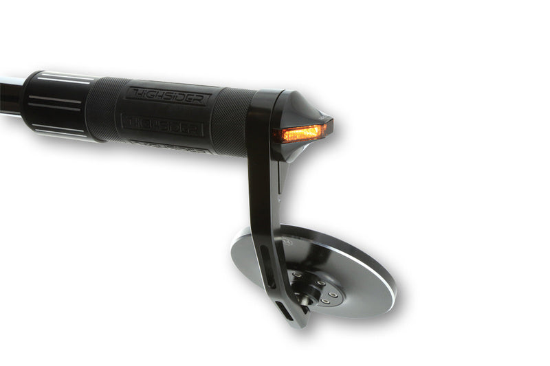 HIGHSIDER Motorrad LED Lenkerendenblinker Flight Schwarz E-geprüft (Paar)