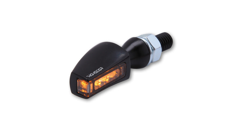 HIGHSIDER Motorrad LED Blinker Flight Schwarz Rauchglas E-geprüft (Paar)