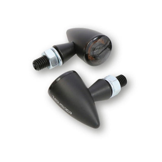 HIGHSIDER Apollo Bullet Motorrad LED Blinker Positionslicht 2in1 Schwarz Paar