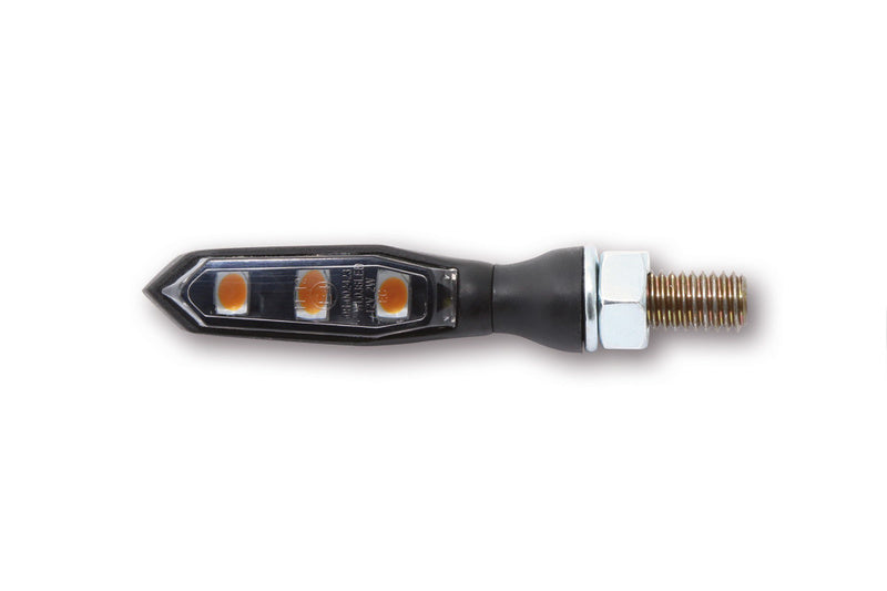 HIGHSIDER Sonic-X1 Motorrad LED Blinker Schwarz / Rauchgrau Glas (Paar)
