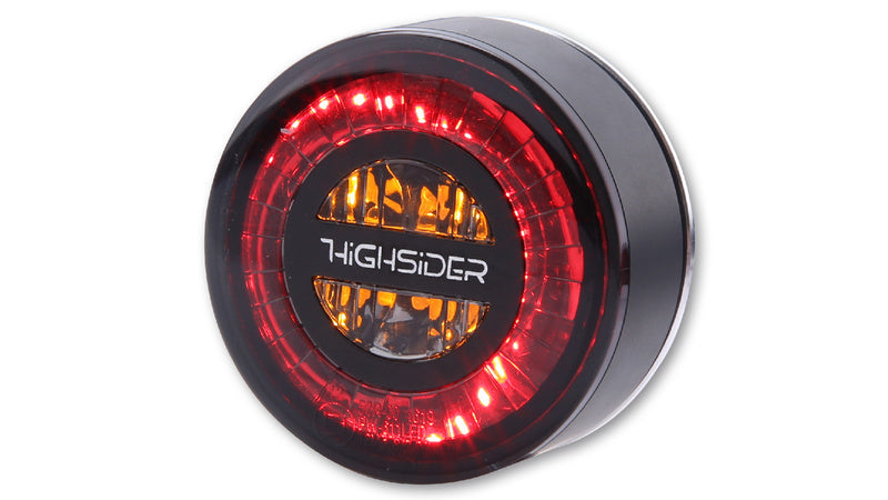 HIGHSIDER Rocket Module Motorrad LED Rücklicht Blinker 3in1 Schwarz Getönt Paar