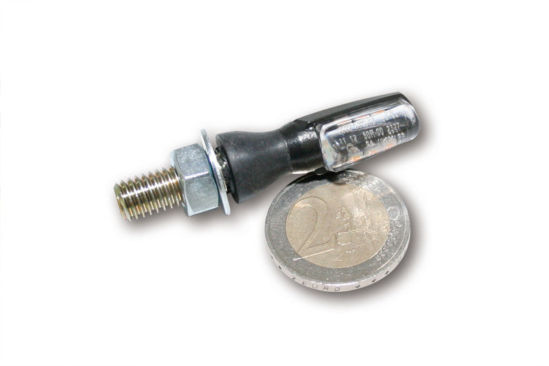 SHIN YO Spark Motorrad LED Blinker Schwarz klares Glas E-geprüft Paar