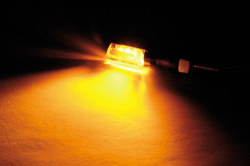 SHIN YO Spark Motorrad LED Blinker Schwarz klares Glas E-geprüft Paar