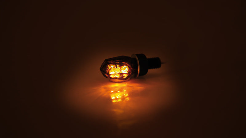 SHIN YO Tiny Motorrad LED Blinker Schwarz Rauchgrau E-geprüft Paar