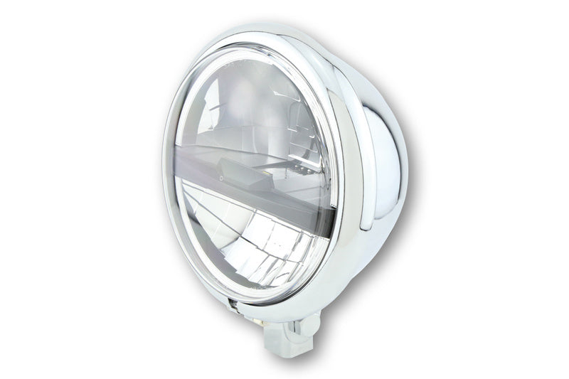 HIGHSIDER 5 3/4 Zoll Motorrad LED Scheinwerfer Bates Style Typ 5, Chrom