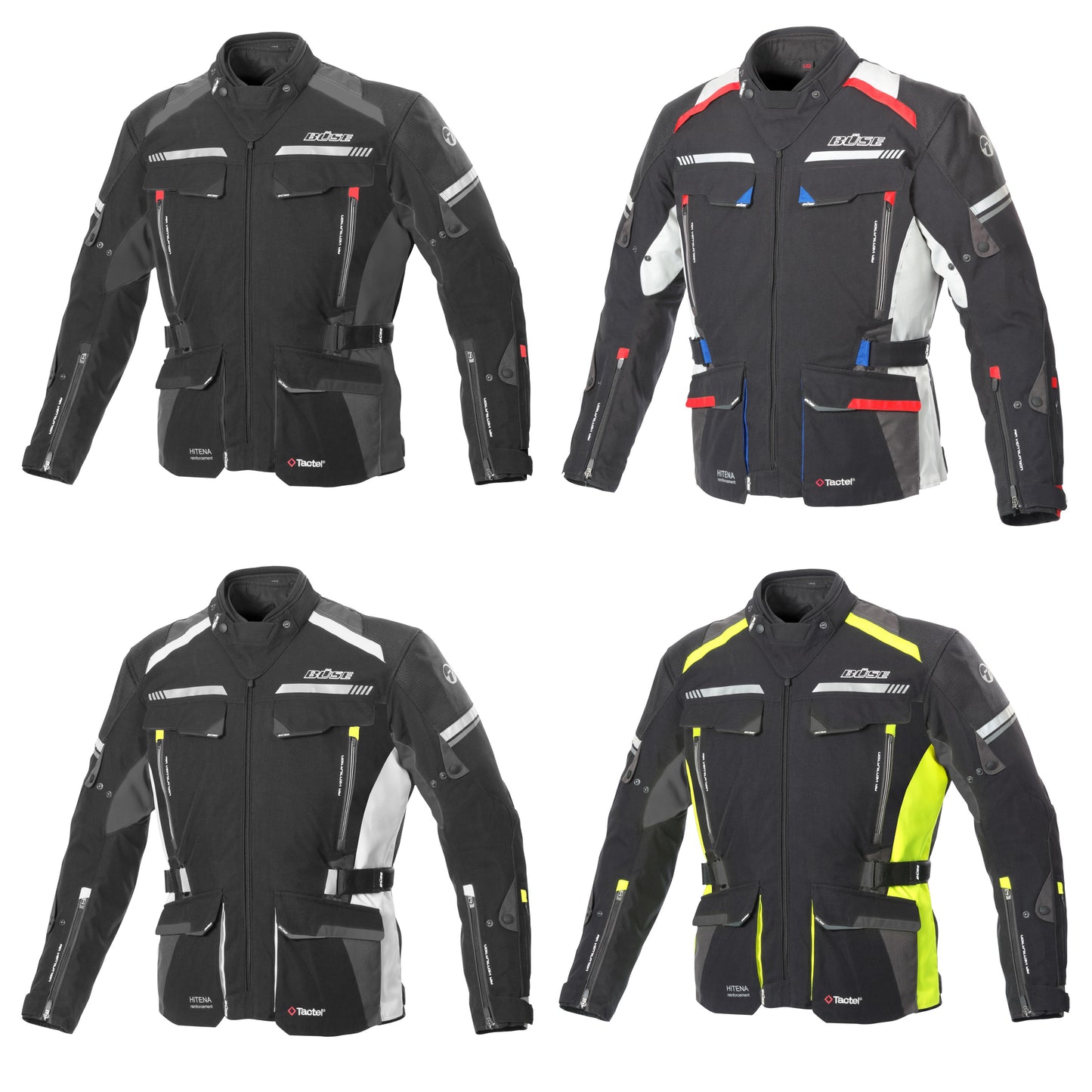 BÜSE Highland II Motorrad-Textiljacke wasserdicht mit Protektoren