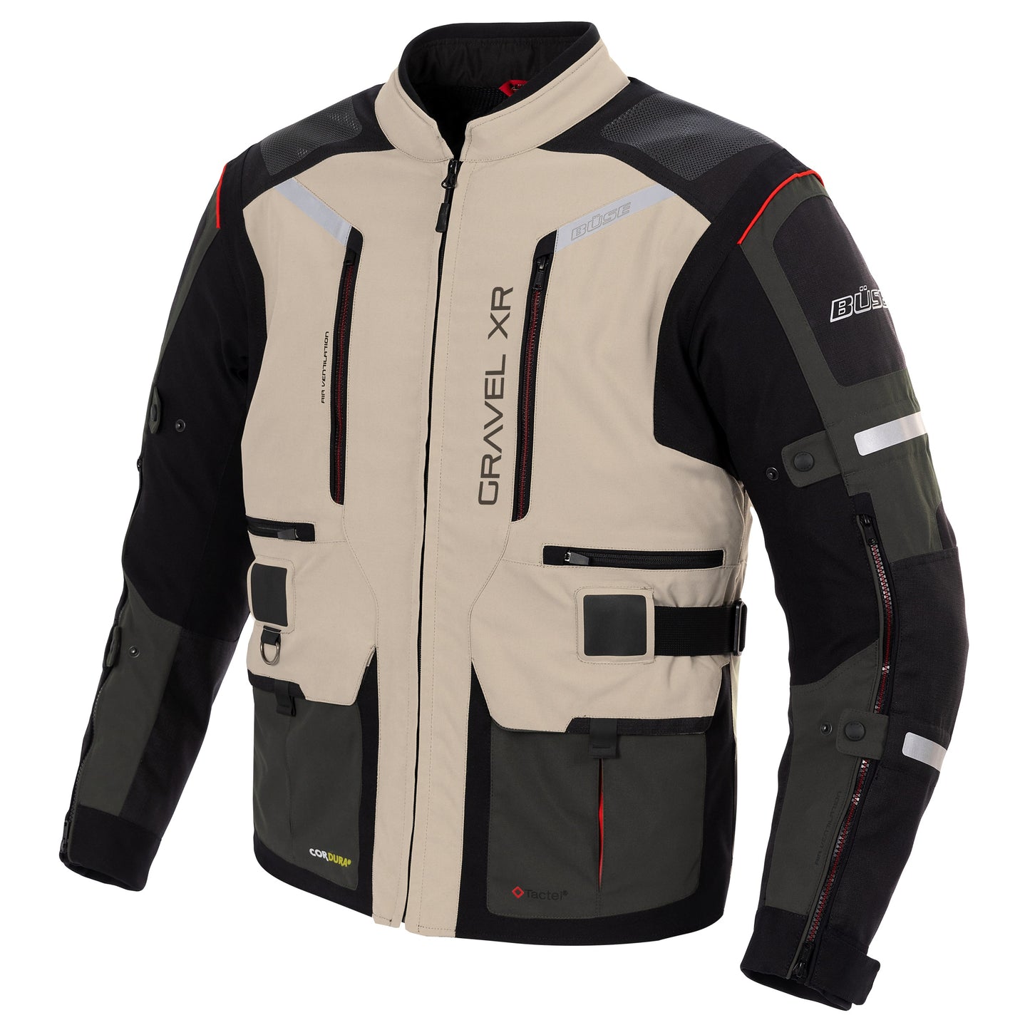 BÜSE Gravel XR Motorrad-Textiljacke wasserdicht mit Protektoren