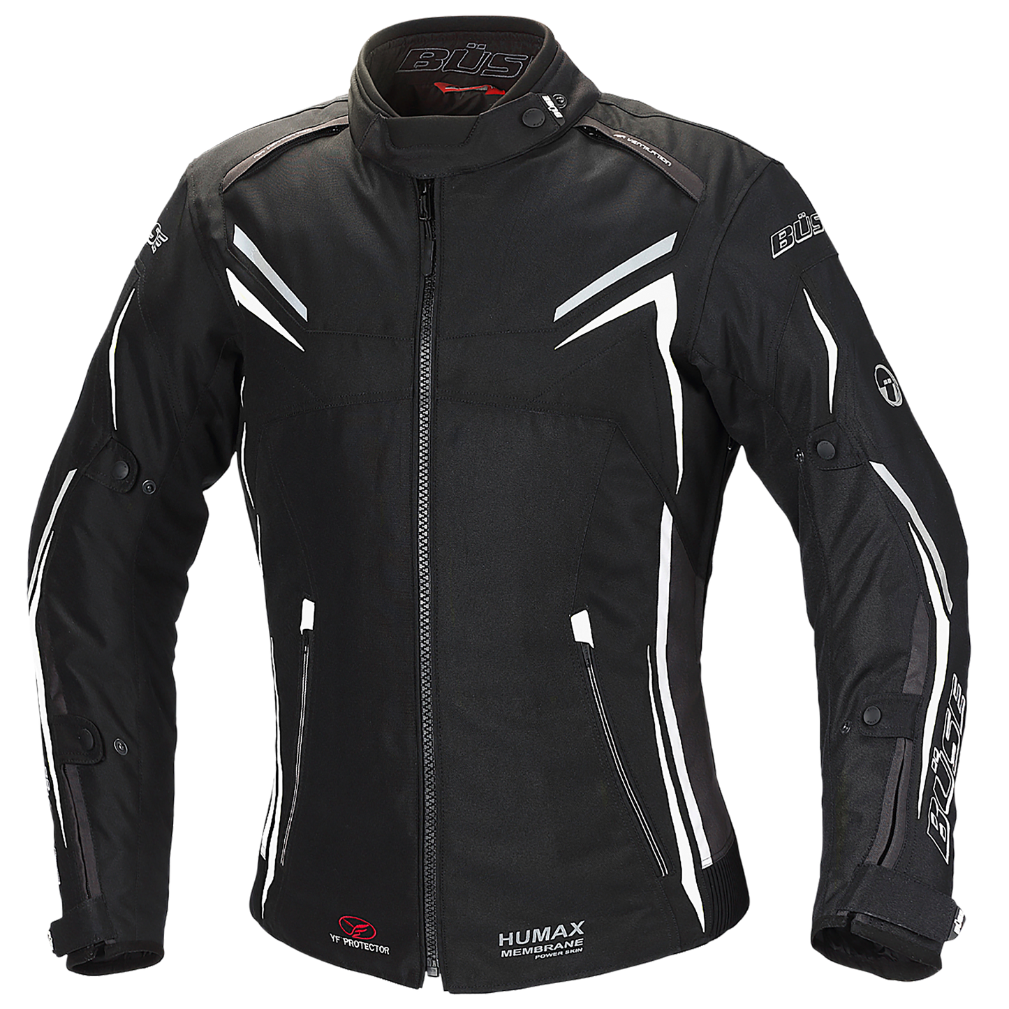 BÜSE Mugello Motorrad-Textiljacke Damen schwarz wasserdicht mit Protektoren
