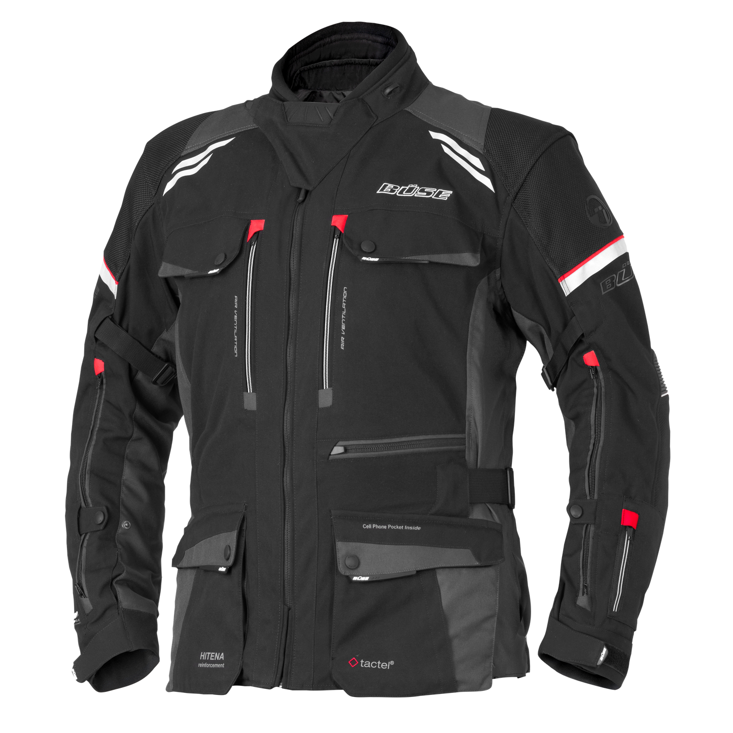 BÜSE Highland III Motorrad-Textiljacke wasserdicht mit Protektoren