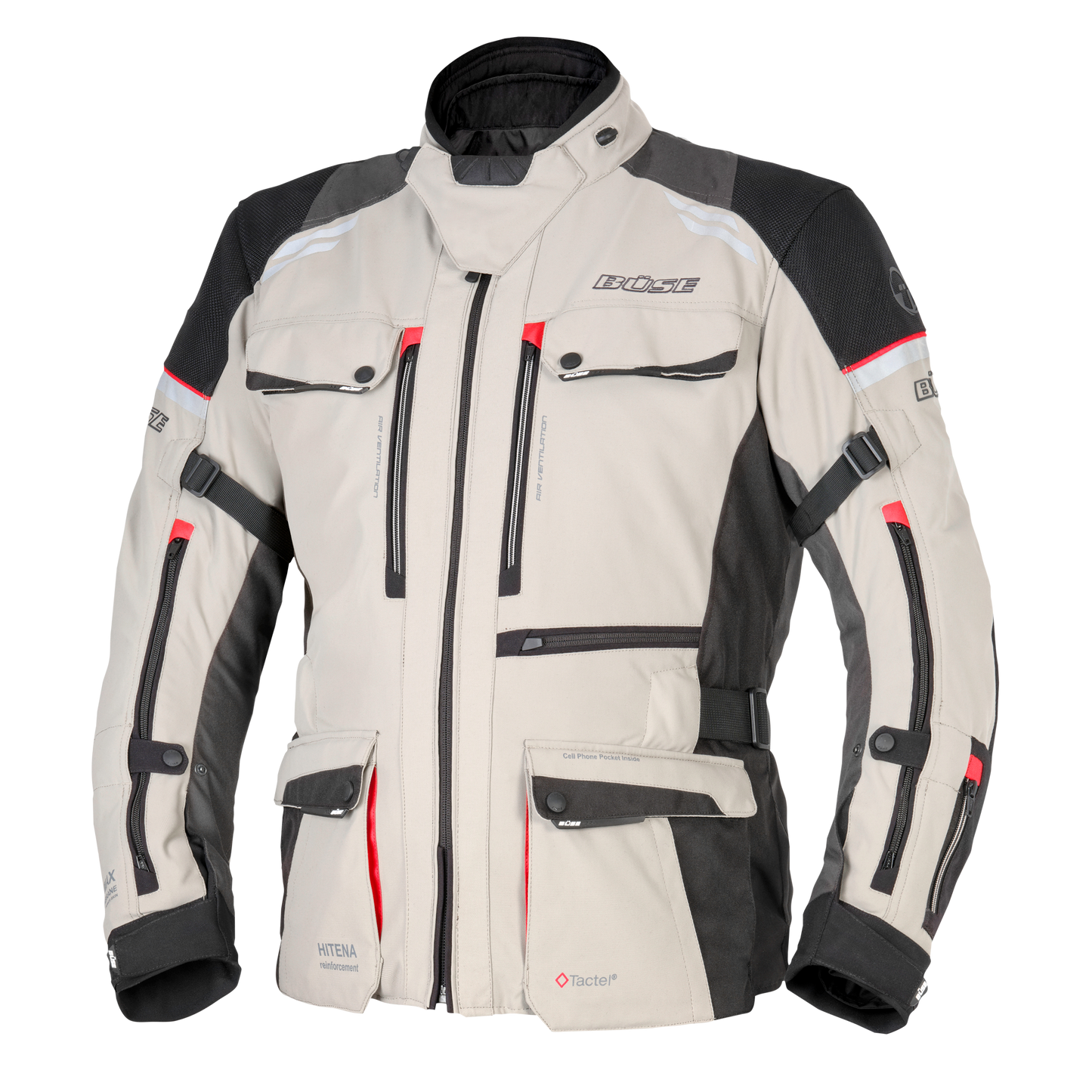 BÜSE Highland III Motorrad-Textiljacke wasserdicht mit Protektoren