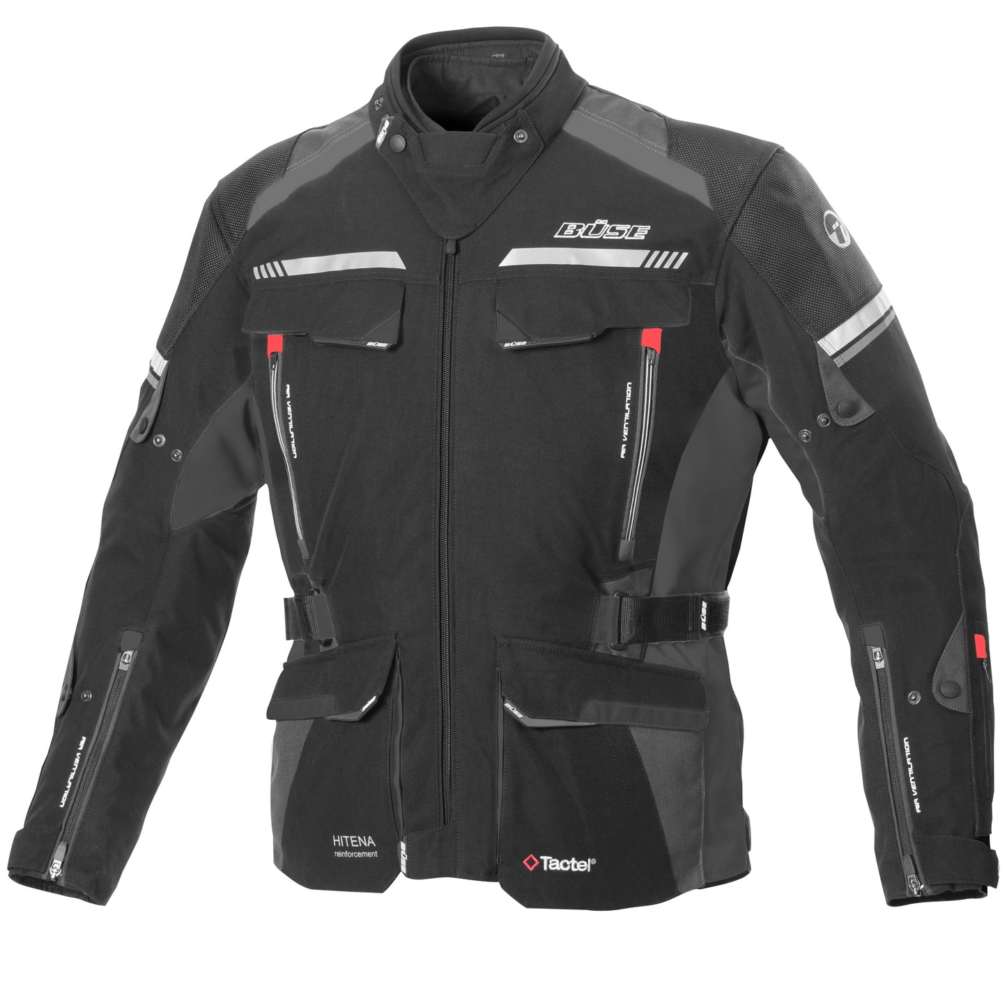 BÜSE Highland II Motorrad-Textiljacke wasserdicht mit Protektoren