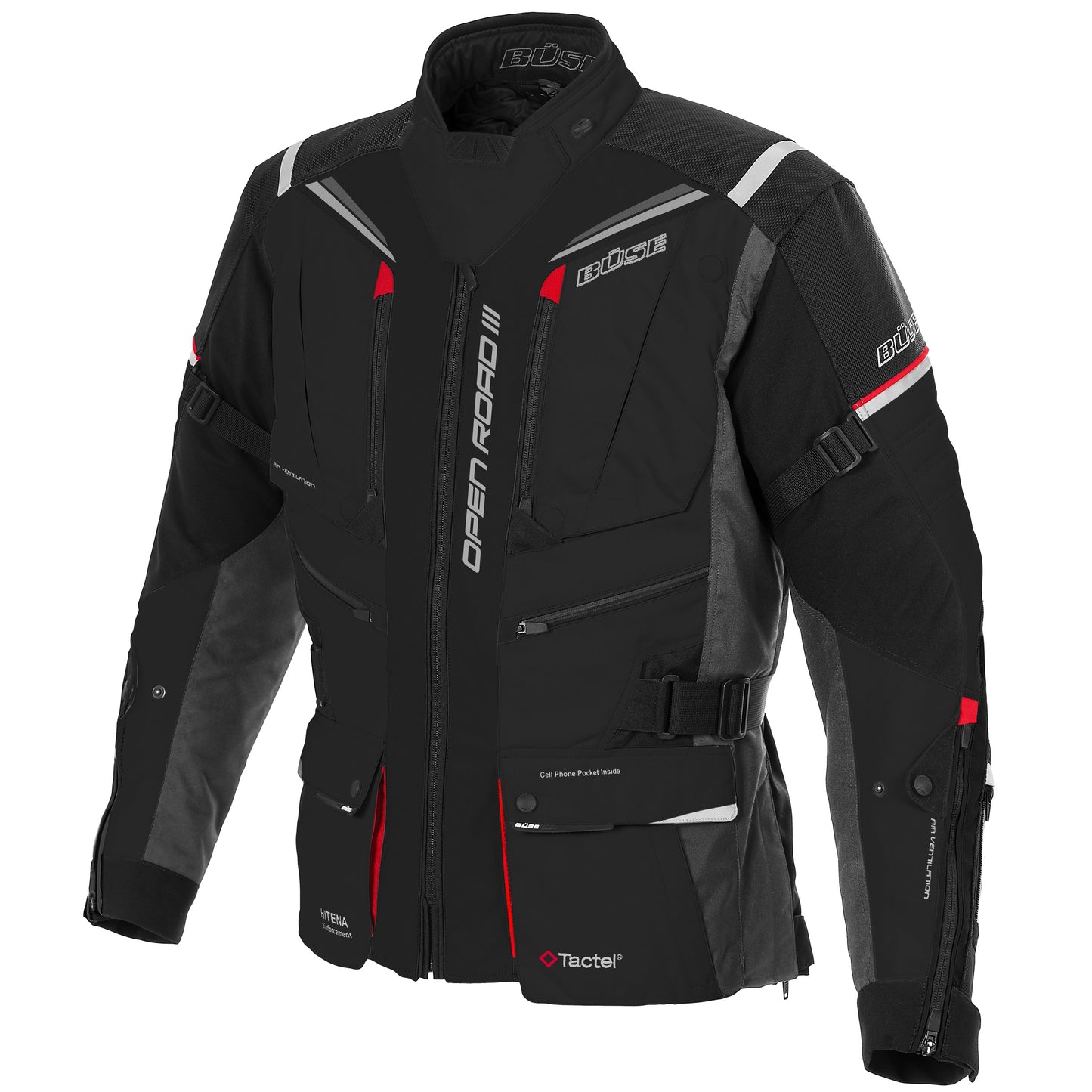 BÜSE Open Road III Motorrad-Textiljacke wasserdicht mit Protektoren