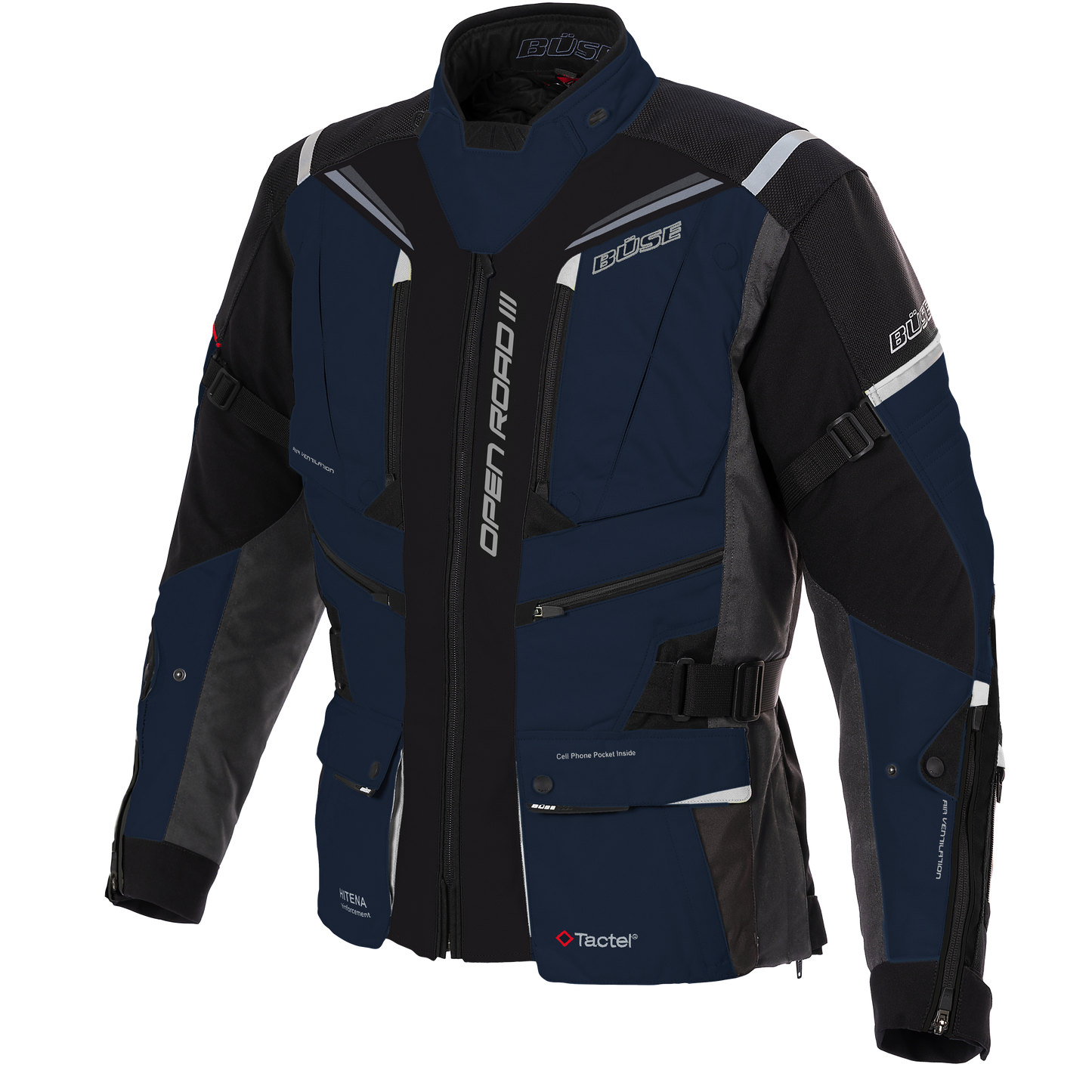 BÜSE Open Road III Motorrad-Textiljacke wasserdicht mit Protektoren