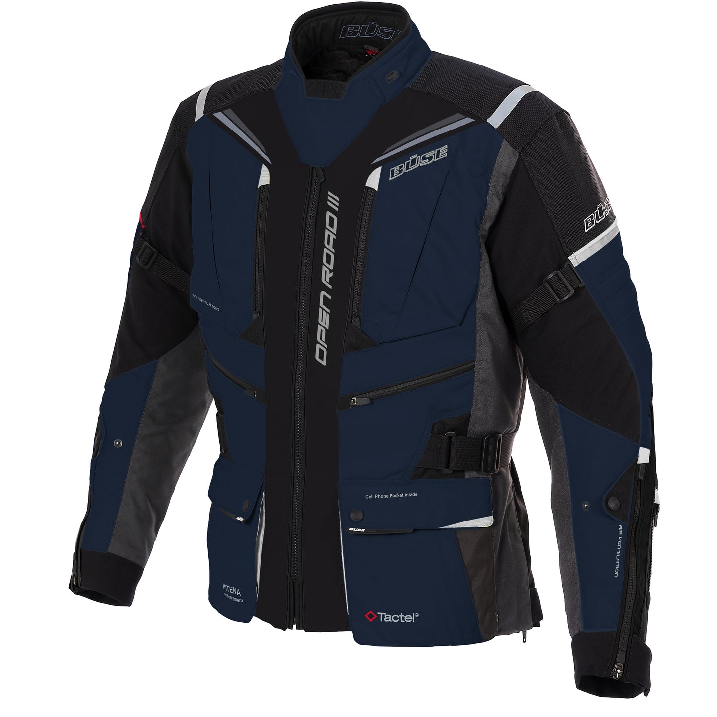 BÜSE Open Road III Motorrad-Textiljacke wasserdicht mit Protektoren