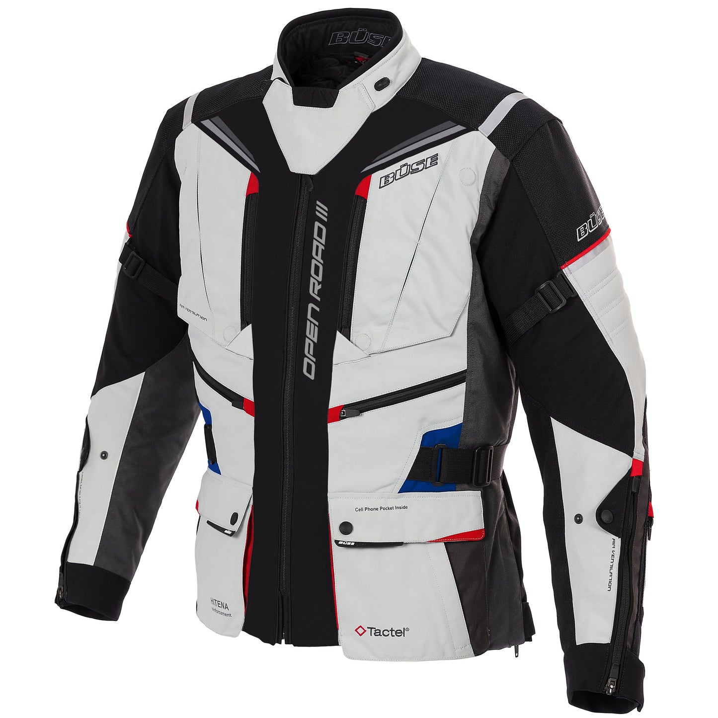 BÜSE Open Road III Motorrad-Textiljacke wasserdicht mit Protektoren