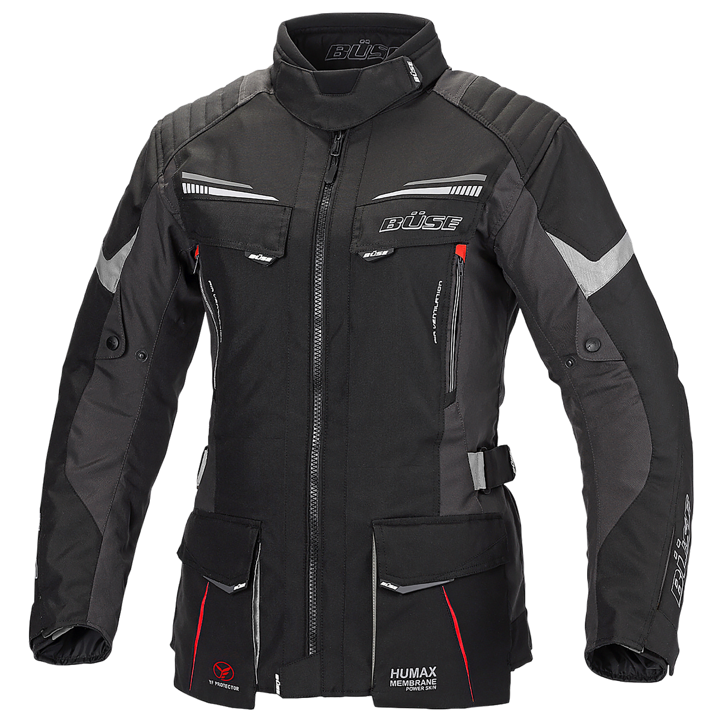 BÜSE Lago Pro Motorrad-Textiljacke Damen wasserdicht mit Protektoren