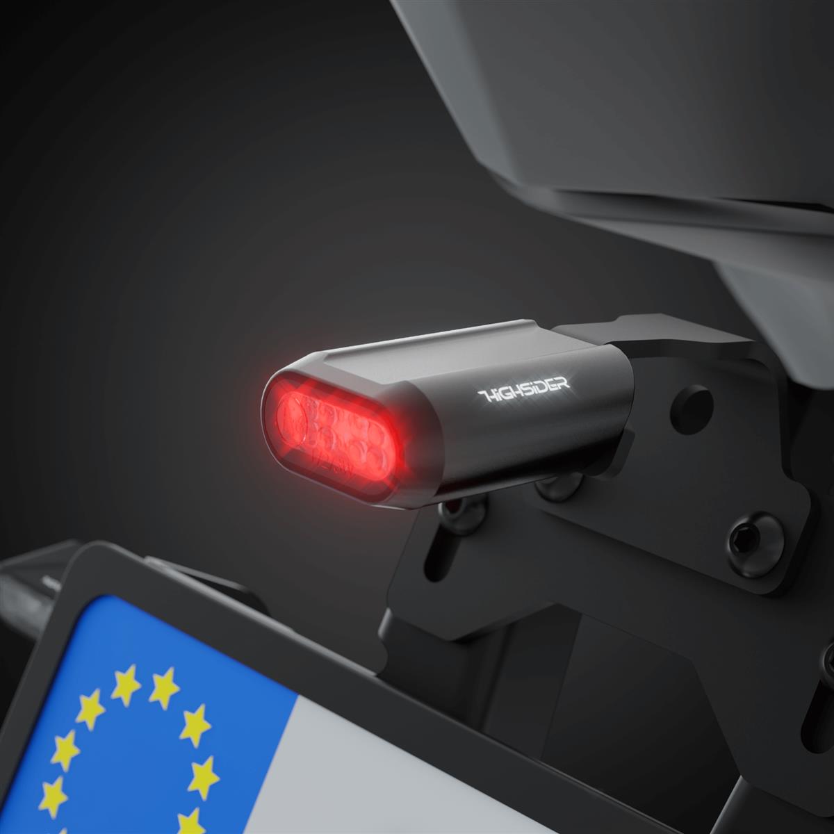 HIGHSIDER Motorrad LED Rücklicht SPLIT-RS Schwarz/Transparent E-geprüft (1Stck)