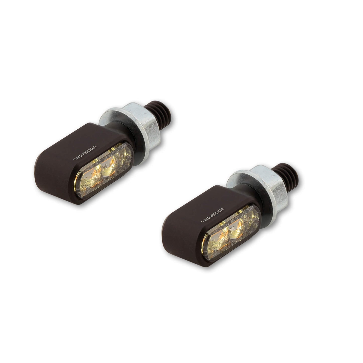 HIGHSIDER Little Bronx Motorrad LED Blinker Positionslicht 2in1 Schwarz Paar