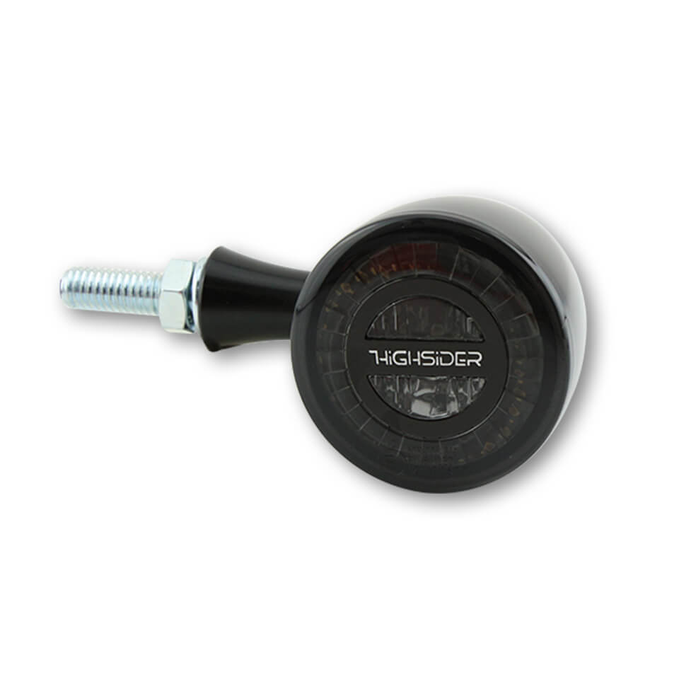 HIGHSIDER Rocket Bullet Motorrad LED Rücklicht/Blinker 3in1 Schwarz (Paar)