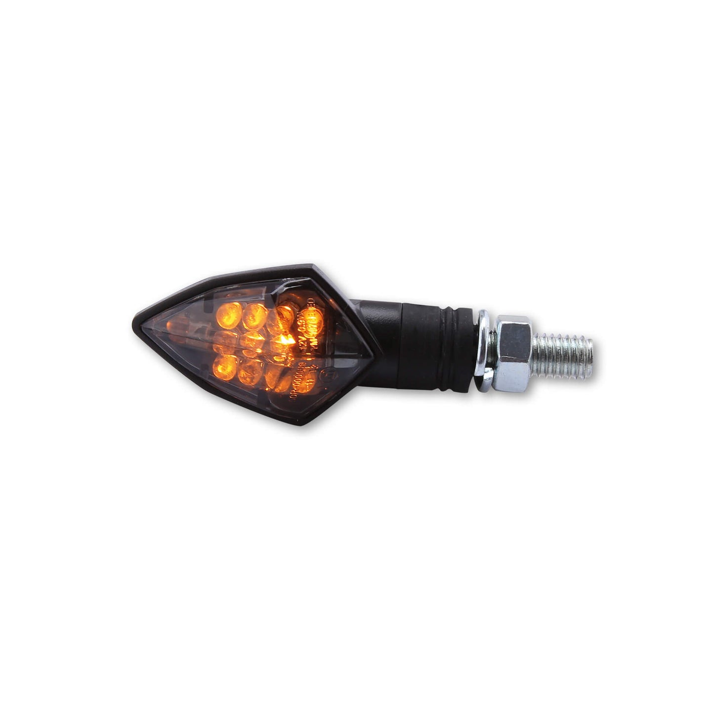 HIGHSIDER Rock Motorrad LED Blinker Gehäuse Schwarz / Linse Rauchgrau (Paar)
