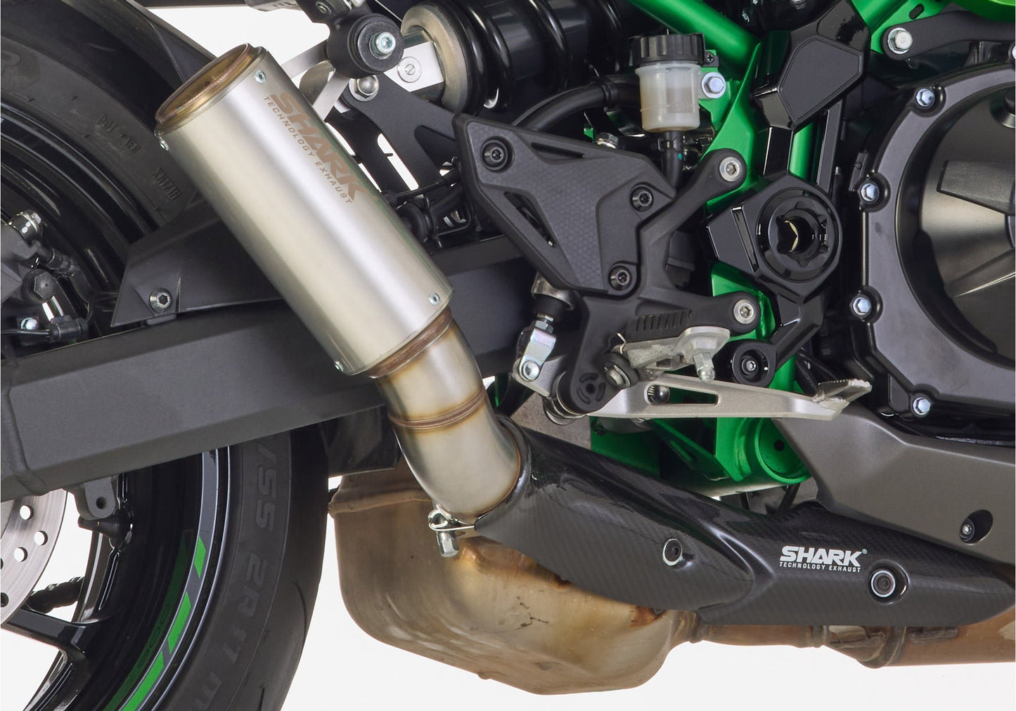 SHARK RCT Raw Auspuff Silber passend für Kawasaki Z900 2025-2026