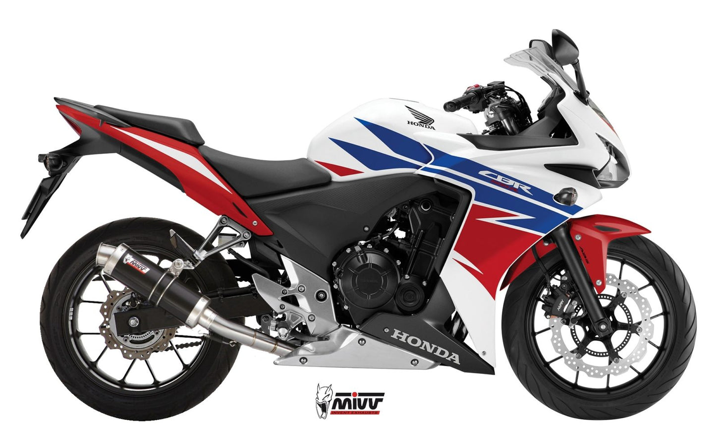 MIVV GP Auspuff schwarz passend für Honda CB 500 F-X 13-15 - CBR 500 R 13-15