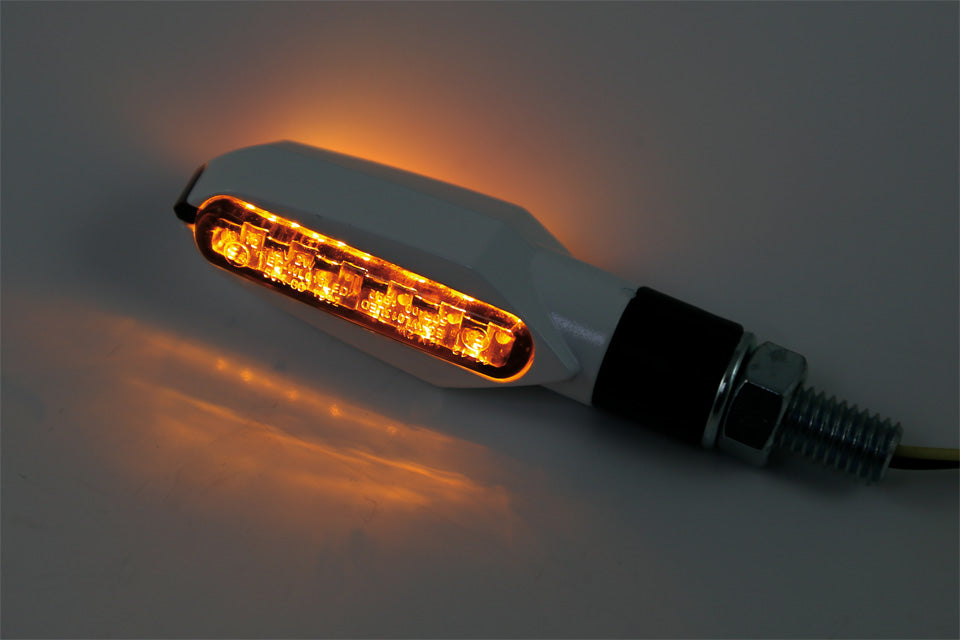 SHIN YO Motorrad LED Blinker Multiface Weiß/Rauchgrau E-geprüft (Paar)
