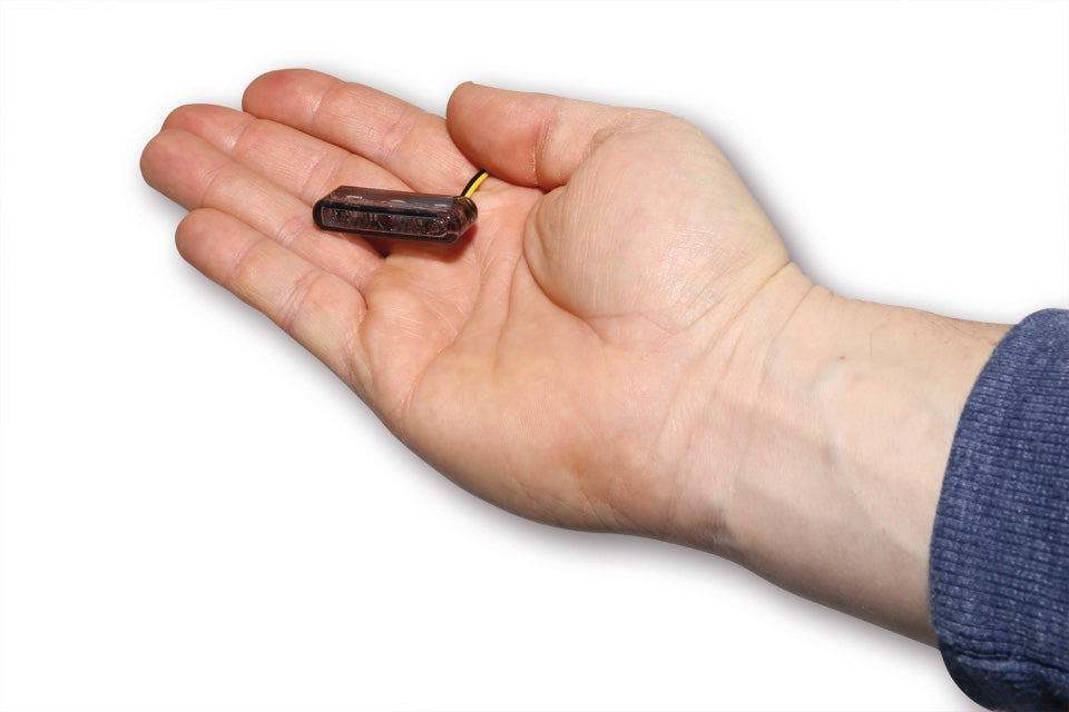 SHIN YO Motorrad LED Einbaublinker Shorty-2 Pro Rauchgrau E-geprüft (Paar)