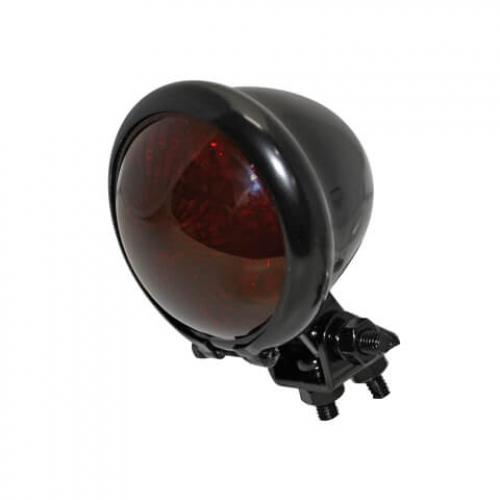 SHIN YO Motorrad LED Rücklicht Bates Style Schwarz/Rot, E-geprüft (1Stck)
