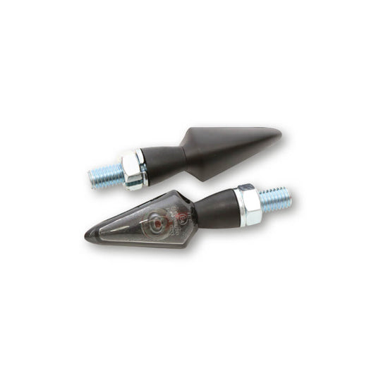 HIGHSIDER Stream Motorrad LED Blinker Schwarz Aluminium Gehäuse E-geprüft (Paar)