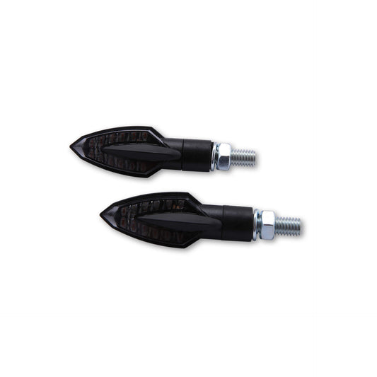 SHIN YO Motorrad LED Blinker VINCI Schwarz/Rauchgrau E-geprüft (Paar)