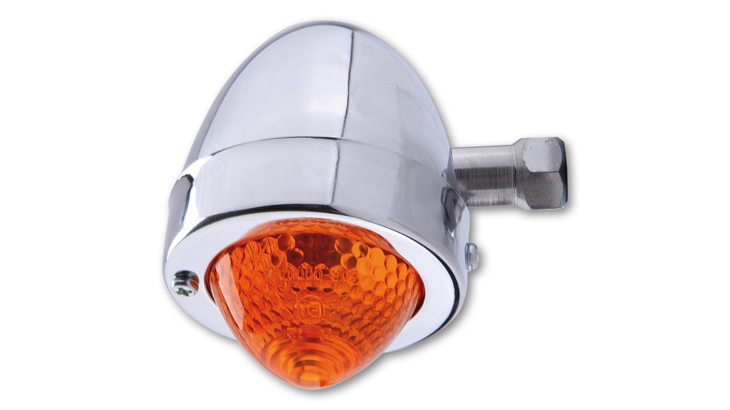 HIGHSIDER Motorrad Blinker smart Bullet Pike Chrom Orange E-geprüft (Stück)
