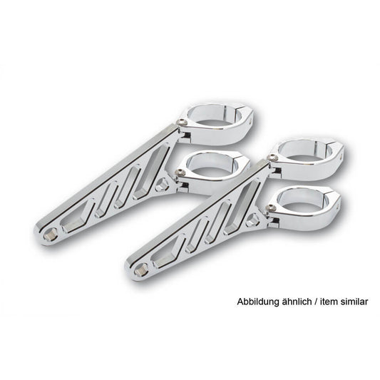 Highsider Motorrad Scheinwerferhalter Set 35–37 mm Chrom lang