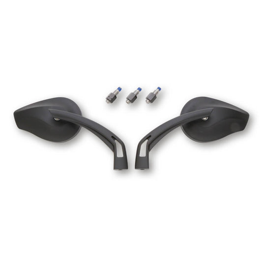 HIGHSIDER Phoenix 2 Motorrad Spiegel Schwarz E-geprüft Paar