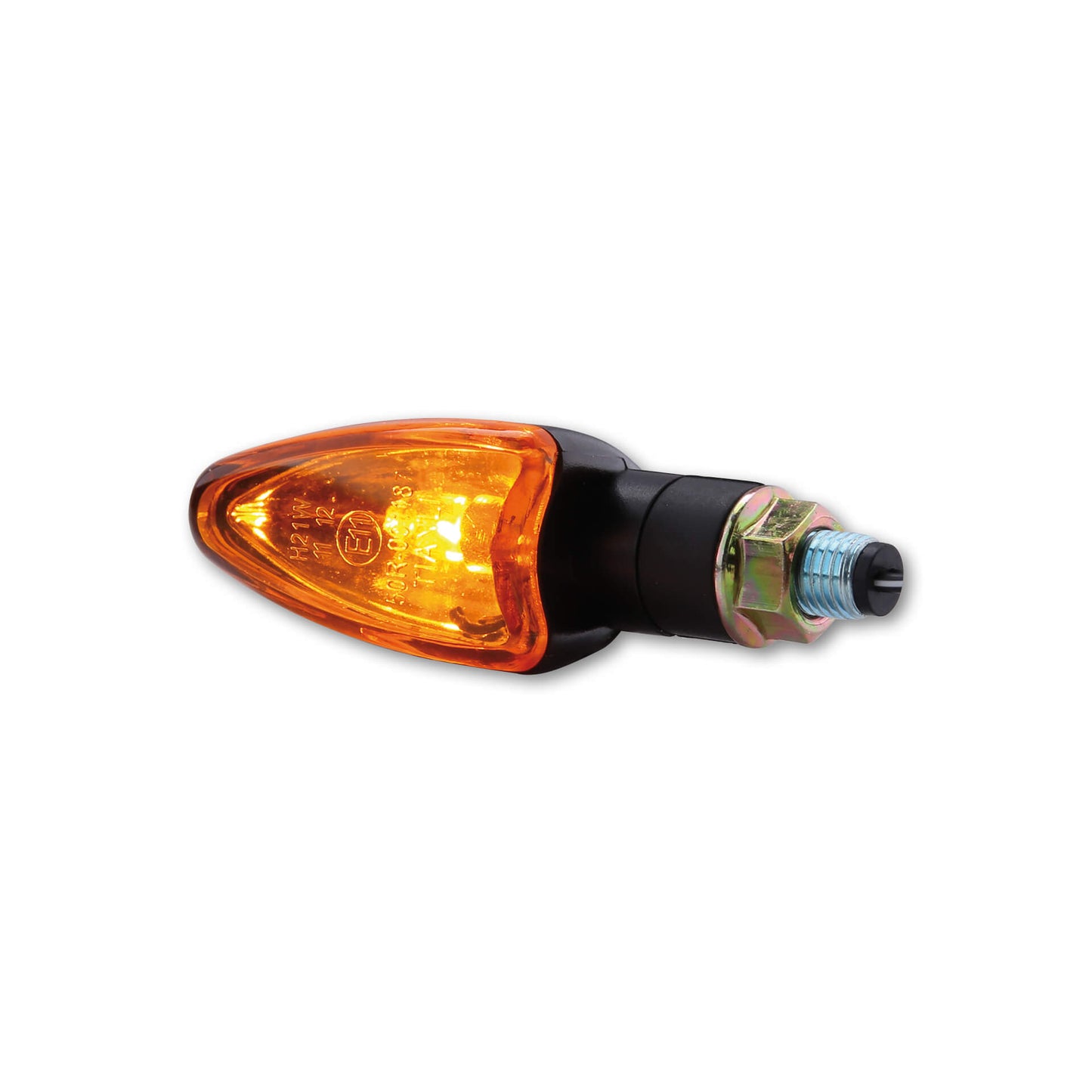 SHIN YO Motorrad Mini-Blinker Arrow Schwarz / Orange, E-geprüft (Paar)